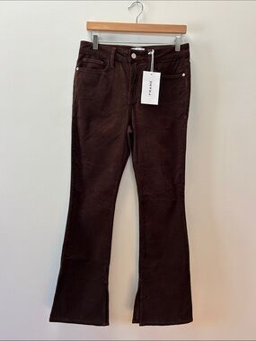Frame Denim Deep Brown Corduroy Flare Pants